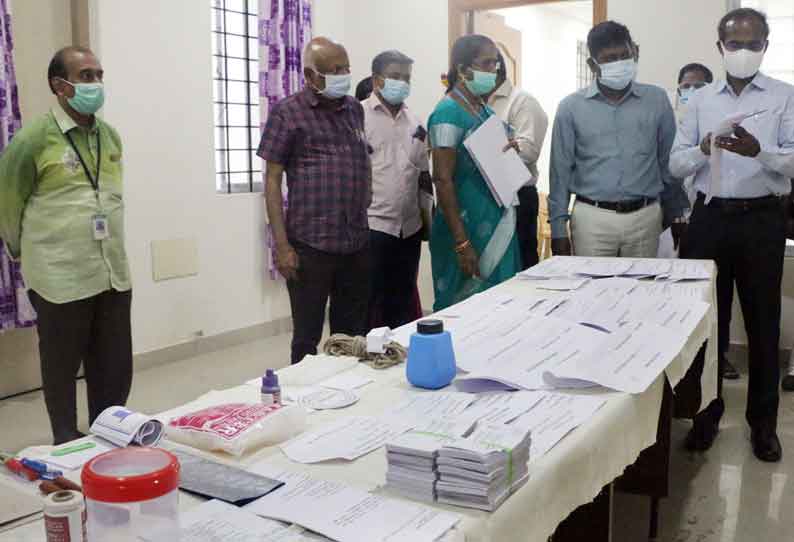 உள்ளாட்சி தேர்தல்…. வாக்குச்சாவடிகளுக்கு பொருட்கள் தயார் செய்யும் பணி தீவிரம்… தேர்தல் பார்வையாளர் ஆய்வு..!!