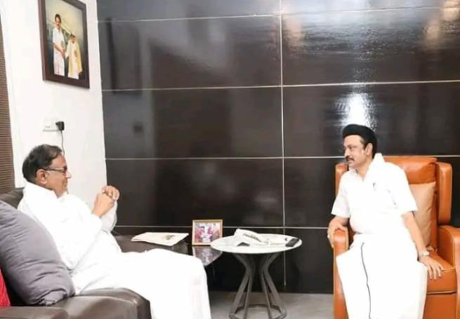 ப.சிதம்பரம், முதல்வர் ஸ்டாலின் திடீர் சந்திப்பு…. எதற்காக தெரியுமா?…. லீக்கான தகவல்….!!!!!!