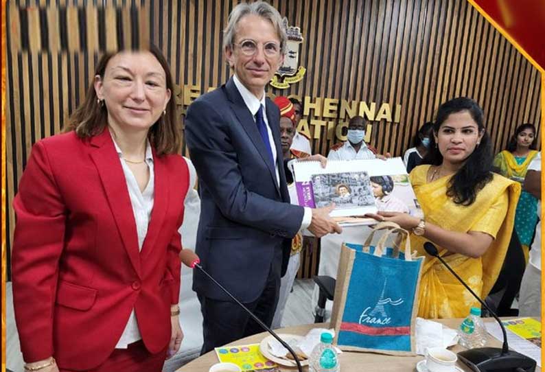 சென்னை மேயரை சந்தித்த பிரான்ஸ் தூதர்….!! காரணம் என்ன தெரியுமா…??