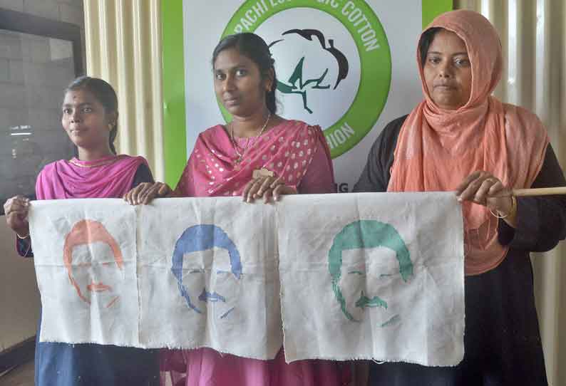 கைத்தறி நெசவு பயிற்சி…குடியரசு துணைத் தலைவர், பிரதமர் நரேந்திர மோடி,உருவங்களை பரிசாக அனுப்பிய பெண்கள்…!!!