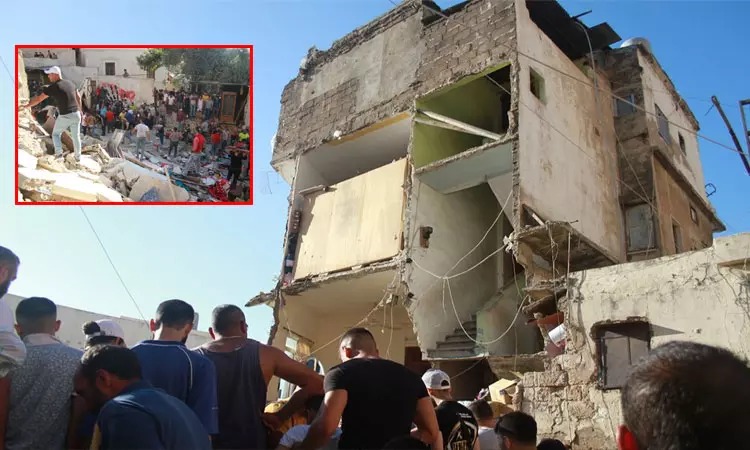 லெபனான்: திடீரென இடிந்து விழுந்த அடுக்குமாடி கட்டிடம்…. நொடியில் பறிபோன உயிர்…. பெரும் சோகம்…..!!!!