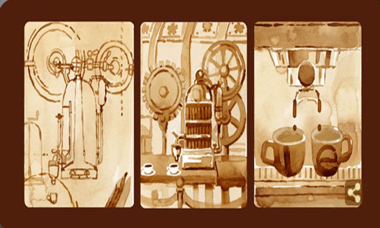 “காபி இயந்திரத்தின் டூடுல்”… வெளியிட்ட கூகுள்…. எதற்காக தெரியுமா?….!!!!