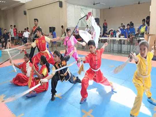 கோவை: மாநில அளவிலான வூசு போட்டி…. 28 மாவட்டங்கள் பங்கேற்பு…. சிறப்பாக விளையாடிய சிறுவர்-சிறுமிகள்….!!!