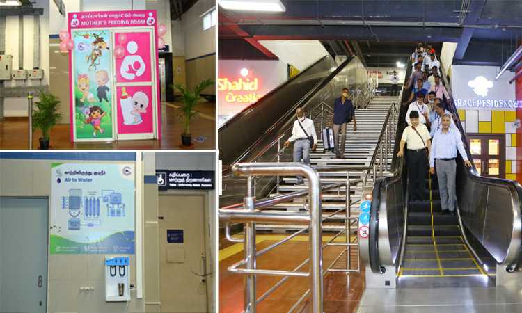 சென்னை விமான நிலைய மெட்ரோ ரயில் நிலையத்தில்….” ரூ 80 லட்சம் மதிப்பில் நகரும் படிக்கட்டு”….!!!!