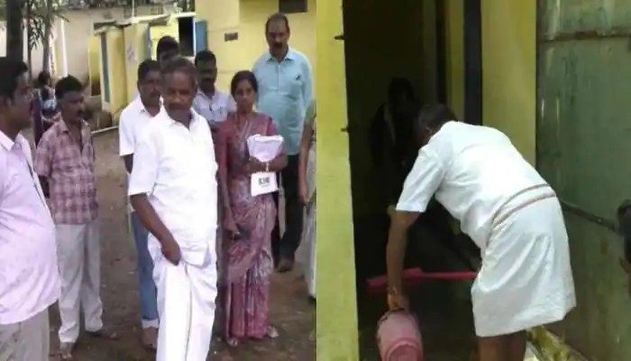 அரசு பள்ளி கழிவறையில் துர்நாற்றம்…. பா.ம.க எம்எல்ஏ செய்த காரியம்…. நெகிழ்ச்சி….!!!!