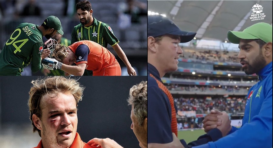 ஸ்போர்ட்ஸ்மேன் ஸ்பிரிட்..! 142 கி.மீ வேகம்…. “ரத்தம் சொட்ட சொட்ட அப்படியே உட்கார்ந்த வீரர்”…. கட்டிப்பிடித்து நலம் விசாரித்த பாக் வீரர்… வைரல் வீடியோ..!!