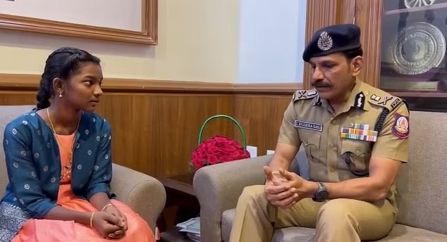 சாலை பாதுகாப்பு விழிப்புணர்வு: கானா பாடல் பாடி அசத்திய சிறுமி…. டி.ஜி.பி சைலேந்திரபாபு பாராட்டு…..!!!!