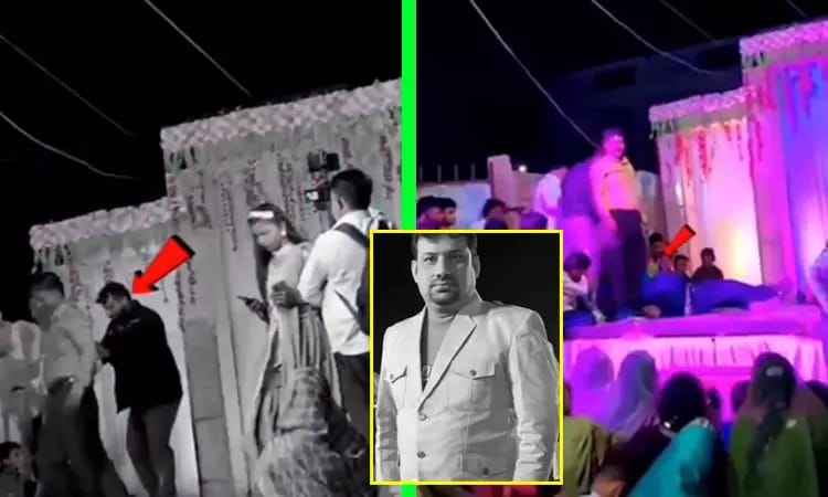 பகீர்!…. திருமண விழாவில் மேடையில் நடனமாடிய நபர் திடீரென சரிந்து விழுந்து பலி…. வைரலாகும் அதிர்ச்சி வீடியோ….!!!!