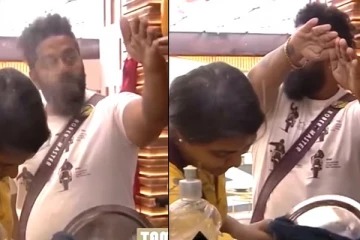 இப்படி பண்ணிட்டீங்க மாஸ்டர்…! சாதம் வடிக்கும் ரக்சிதா…. கையை வைத்து பாதுகாத்த ராபர்ட் மாஸ்டர்….. கலாய்க்கும் நெட்டிசன்கள்….!!!