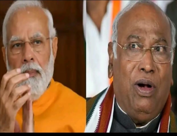 “வெளியே சிங்கம் மாதிரி, ஆனா நாட்டுக்குள்ள எலிதான்”…. PM மோடியை சீண்டிய காங்கிரஸ் தலைவர் கார்கே….!!!!