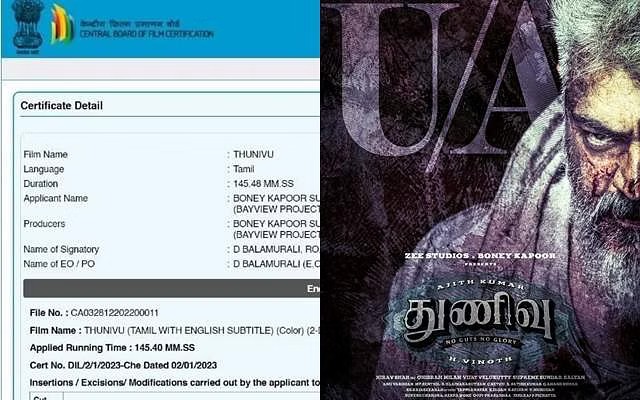 என்னாது!!… துணிவு படத்துல நடிகர் அஜித் இத்தனை ஆபாச வார்த்தைகள் பேசினாரா….? தணிக்கை குழு செக்….!!!!