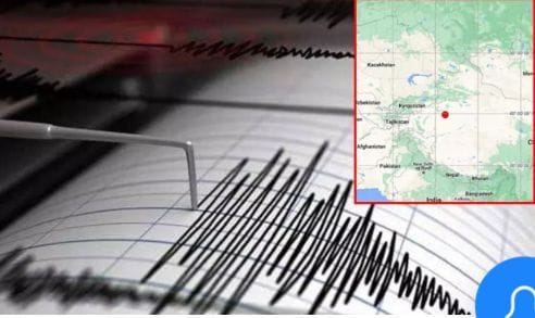 சீனா, கிர்கிஸ்தானில் திடீர் நிலநடுக்கம்… ரிக்டரில் 5.8 ஆக பதிவு… தேசிய நிலநடுக்கவியல் மையம் தகவல்….!!!!!
