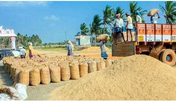 காந்தவனம் அரசு கொள்முதல் நிலையத்தில் நெல் கொள்முதல் செய்யும் பணி தொடக்கம்… விவசாயிகள் மகிழ்ச்சி…!!!!!