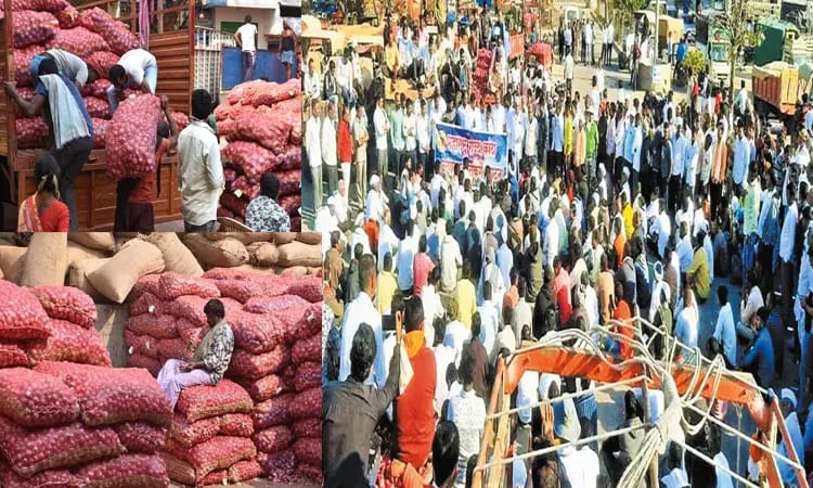 “ஆசியாவின் மிகப்பெரிய நாசிக் மார்க்கெட்”… வெங்காயம் ரூ. 2-க்கு ஏலம் போனதால் விவசாயிகள் போராட்டம்…!!!