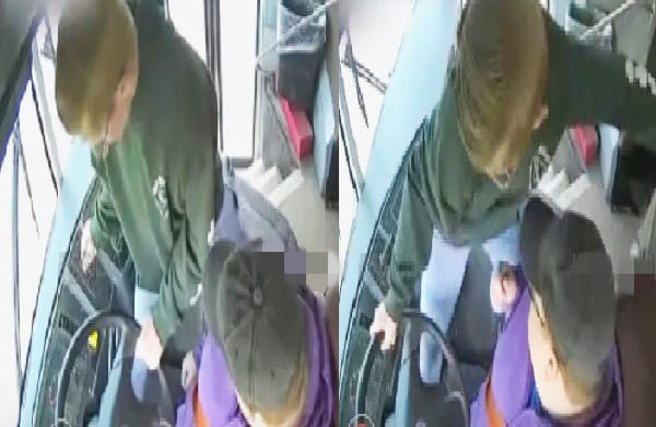 பயணத்தில் திடீரென தூங்கிய பள்ளி வாகன ஓட்டுநர்!