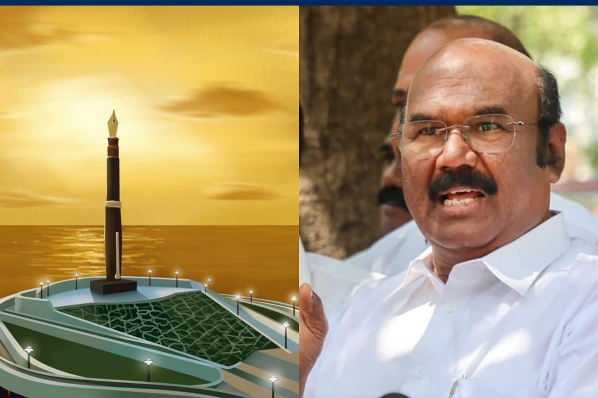 கடலில் கலைஞரின் பேனா நினைவு சின்னம்…. முன்னாள் அமைச்சர் ஜெயக்குமார் கையெழுத்து இயக்கம்….!!!