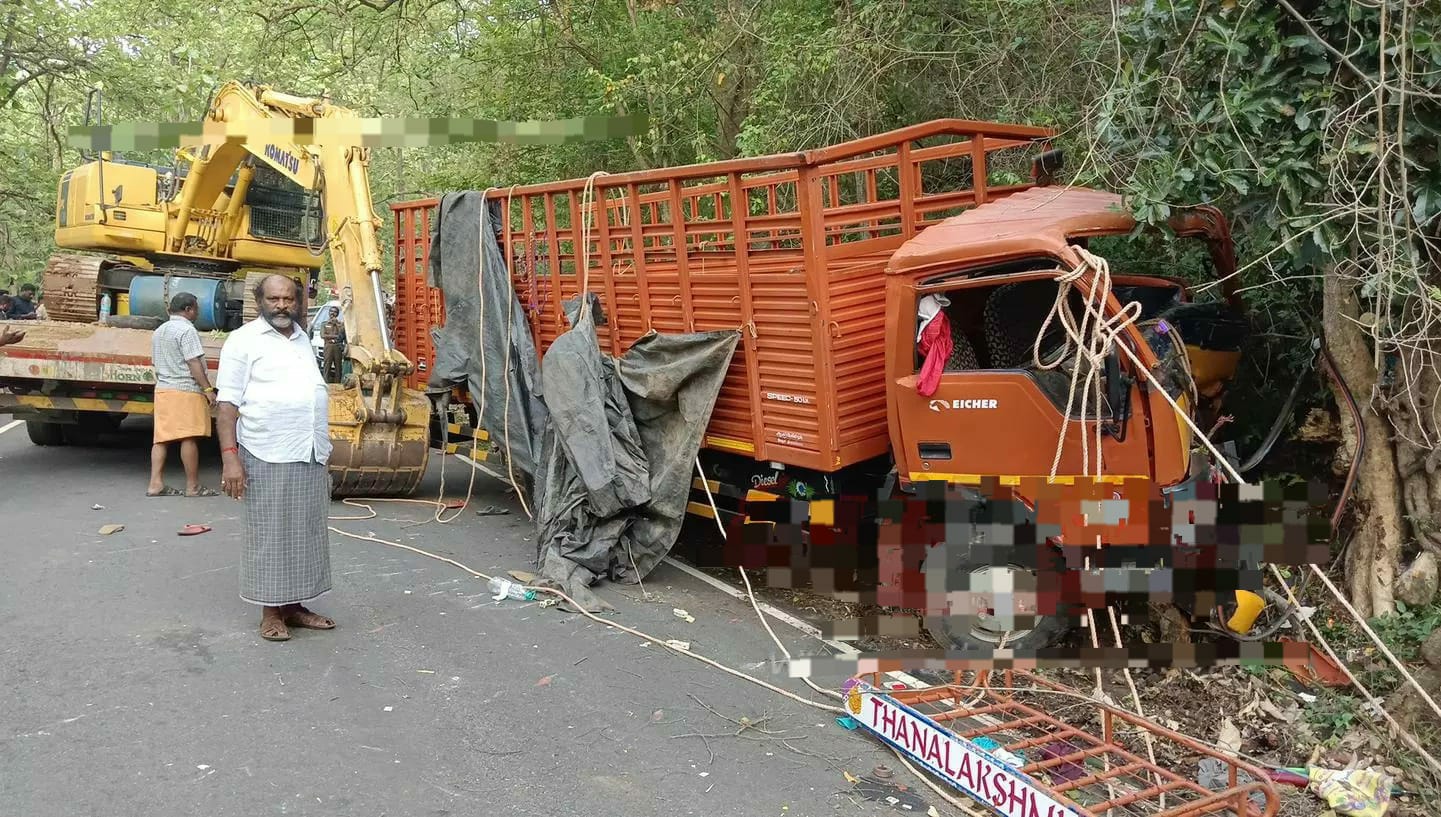 மலைப்பாதையில் கவிழ்ந்த சரக்கு வேன்…. தொழிலாளி பலியான சம்பவம்…. கோர விபத்து…!!