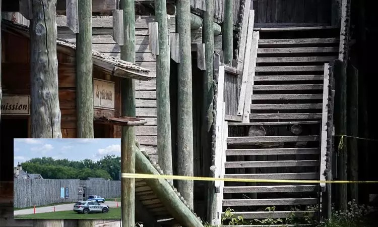 மாணவர்கள் சுற்றுலா சென்ற போது…. இடிந்து விழுந்த நடைபாதை…. பகீர் சம்பவம்….!!!!