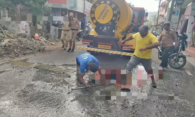 ஆள் இறங்கு குழியில் தவறி விழுந்த ஊழியர்…. பரபரப்பு சம்பவம்…!!