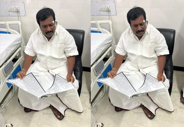 தவறி கீழே விழுந்து தலையில் காயமடைந்த திமுக தலைவர்…. மருத்துவமனையில் அனுமதி…!!