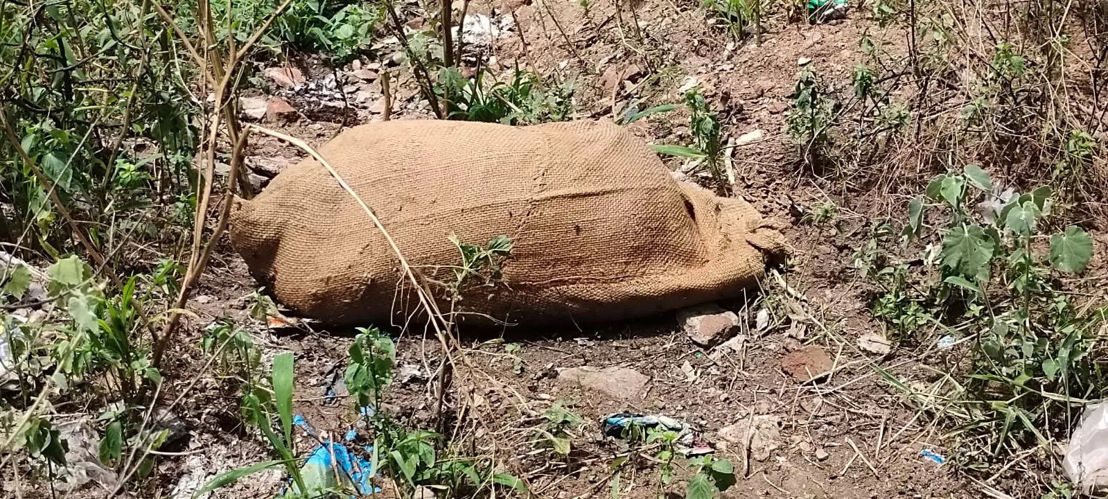 முட்புதரில் கிடந்த சாக்கு மூட்டை…. துர்நாற்றம் வீசியதால் அச்சம்…. பரபரப்பு சம்பவம்…!!