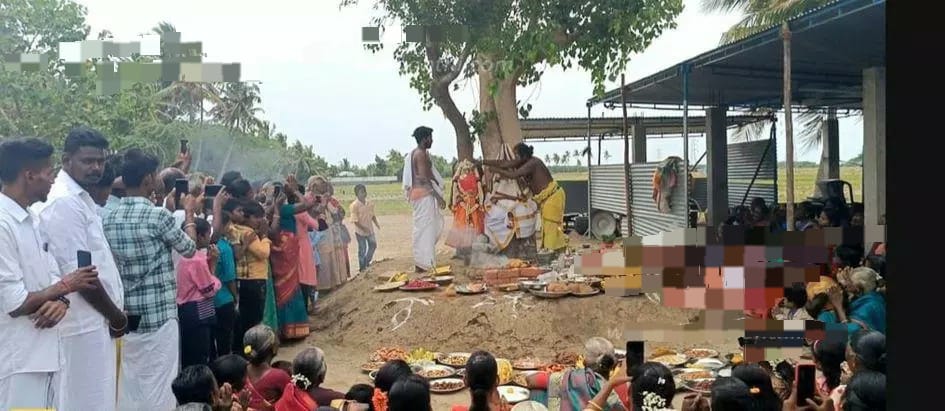 அரச-வேம்பு மரங்களுக்கு திருமணம்…. திரளான பக்தர்கள் சாமி தரிசனம்…!!