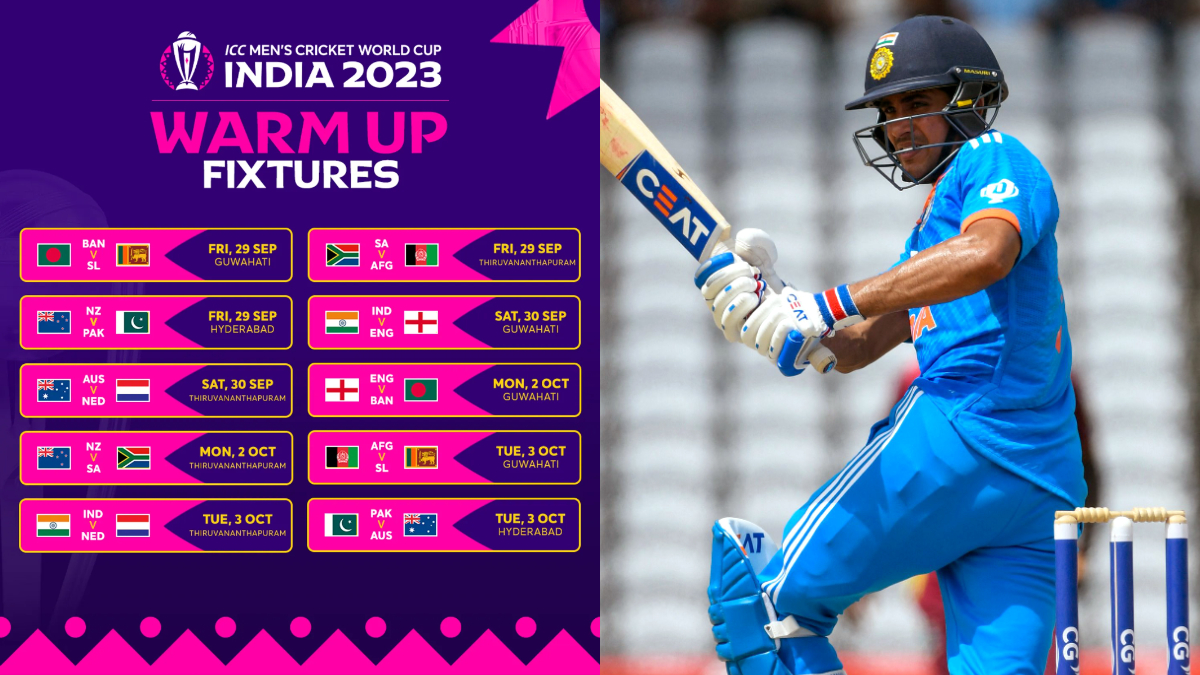 World Cup 2023 : இன்று தொடங்குகிறது..! வார்ம்-அப் போட்டிகளின் முழு அட்டவணை:…. போட்டி எப்போது நடைபெறும்?…. இதில் பார்க்கலாம்.!!