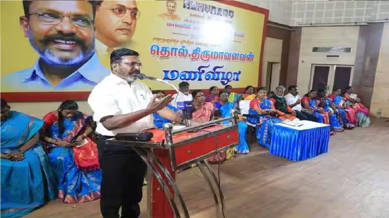 ”சனாதனம்” விசிக பற்ற வைத்த நெருப்பு… இந்தியா முழுவதும் பற்றி எரிகிறது;  திருமா M.P  பெருமிதம்!!