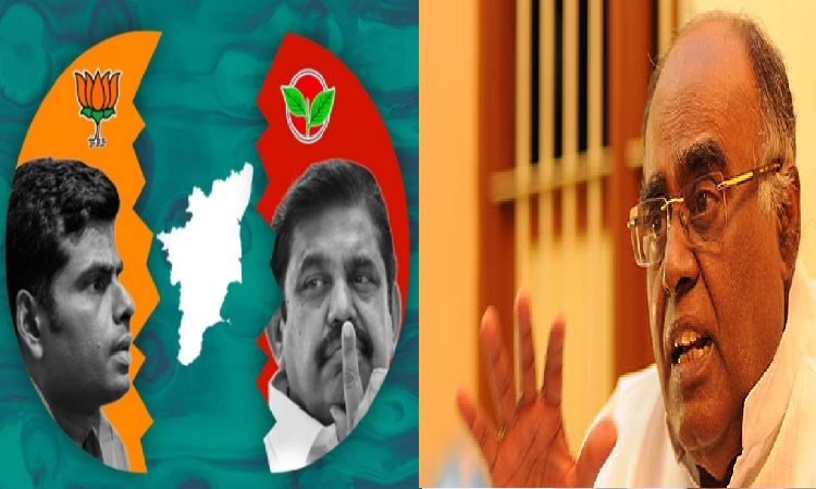 ADMK முதுகில் உக்கார்ந்து, சவுக்கால் அடித்து சவாரி;  BJPயை டேமேஜ் செஞ்ச பழ. கருப்பையா!!