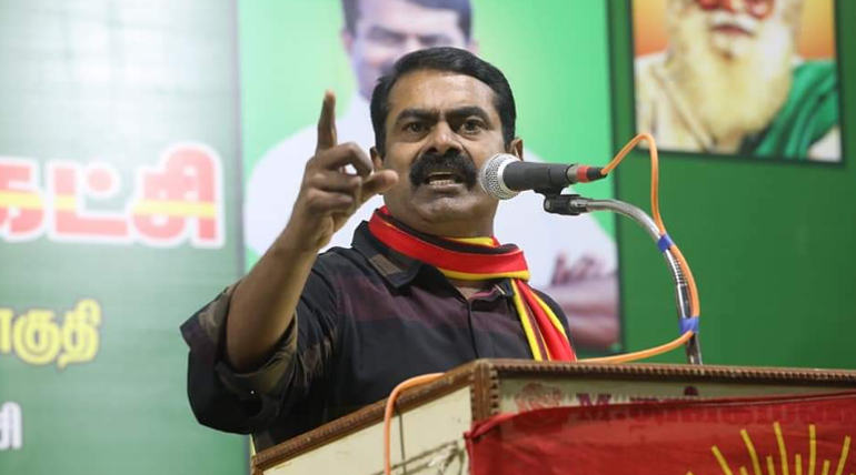 ஹேய்…!  ”நீ ஒரு அடிமை” உனக்கு என்ன தெரியுது ? மேடையில் சீறிய சீமான்..!!