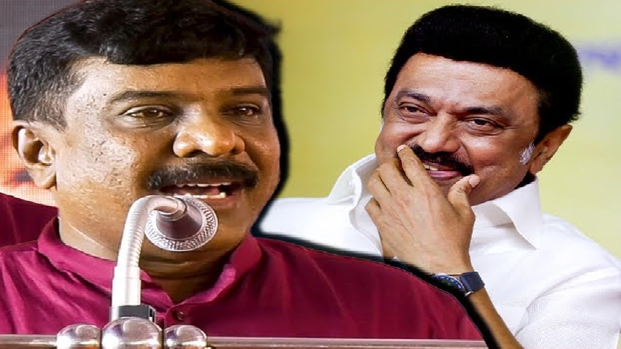 அரசியல் வியாதிகள்…!  மேலே விழுந்து… பிராண்டி…. கடிச்சி வச்சிருந்தாங்க…  DMK மேடையில் மாஸ் ஸ்பீச் கொடுத்த தமிழ் கேள்வி செந்தில்…!!