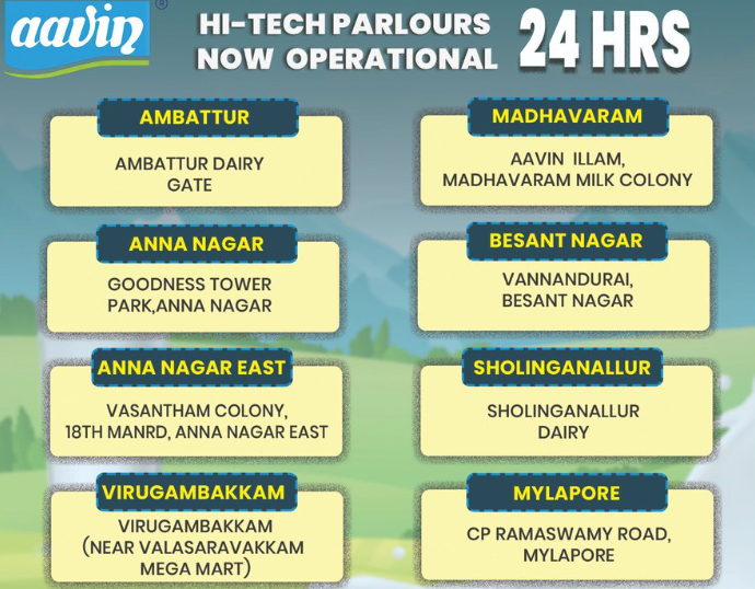 #BREAKING : தமிழகத்தில் முதல் முறை…. 8 ஆவின் மையங்கள் 24 மணி நேரமும் செயல்படும்…. அமைச்சர் மனோ தங்கராஜ் அறிவிப்பு.!!