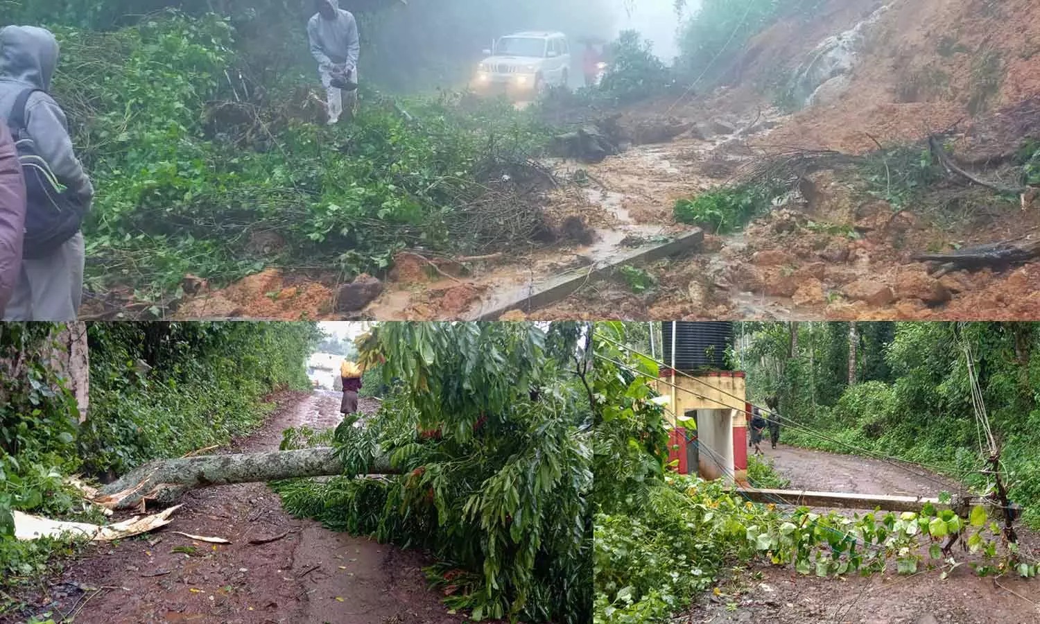 கொடைக்கானலில் கொட்டி தீர்க்கும் கனமழை…. பிரதான சாலையில் நிலச்சரிவு…. பொதுமக்களின் இயல்பு வாழ்க்கை பாதிப்பு…!!