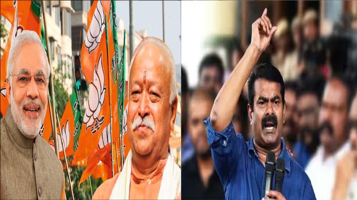 ஒரு போராட்டம் நடத்திருப்பானா…? RSS, BJP-க்கு தகுதி,  நேர்மை என்ன இருக்கு… டக்குன்னு கடுப்பாகிய சீமான்…!!