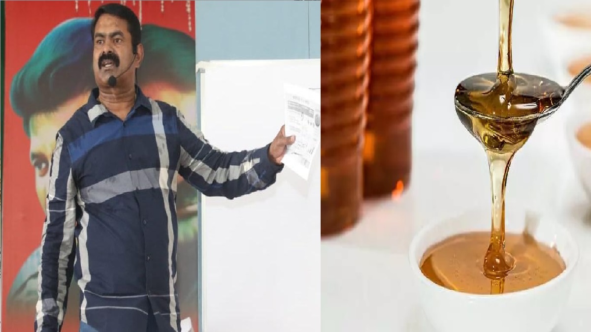 வாயில் தேனை ஊத்துனா சப்பி சாப்பிடலாம்….  காதுல ஊத்துனா என்ன பண்ணலாம் ? சீமான் கேள்வி…!!