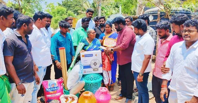 தீப்பற்றி எறிந்த வீடு…. தகவலறிந்ததும் ஓடோடி வந்து உதவிய தவெக நிர்வாகிகள்…!!