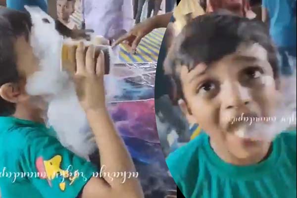 பெற்றோர்களே அலெர்ட்…! Smoke பிஸ்கட் சாப்பிட்டதும் கதறி துடித்து மயங்கிய சிறுவன்…. பகீர் வீடியோ…!!