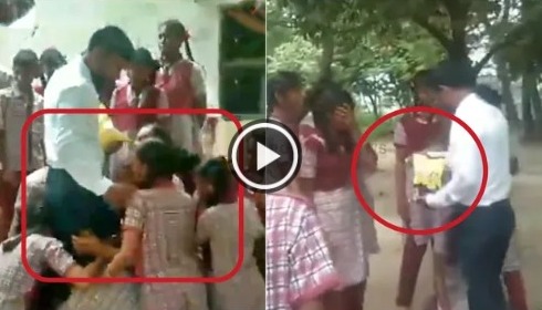 சார் போயிடாதீங்க..! காலை பிடித்து கெஞ்சிய மாணவர்கள்…. நெகிழ்ச்சி சம்பவம்…!!!