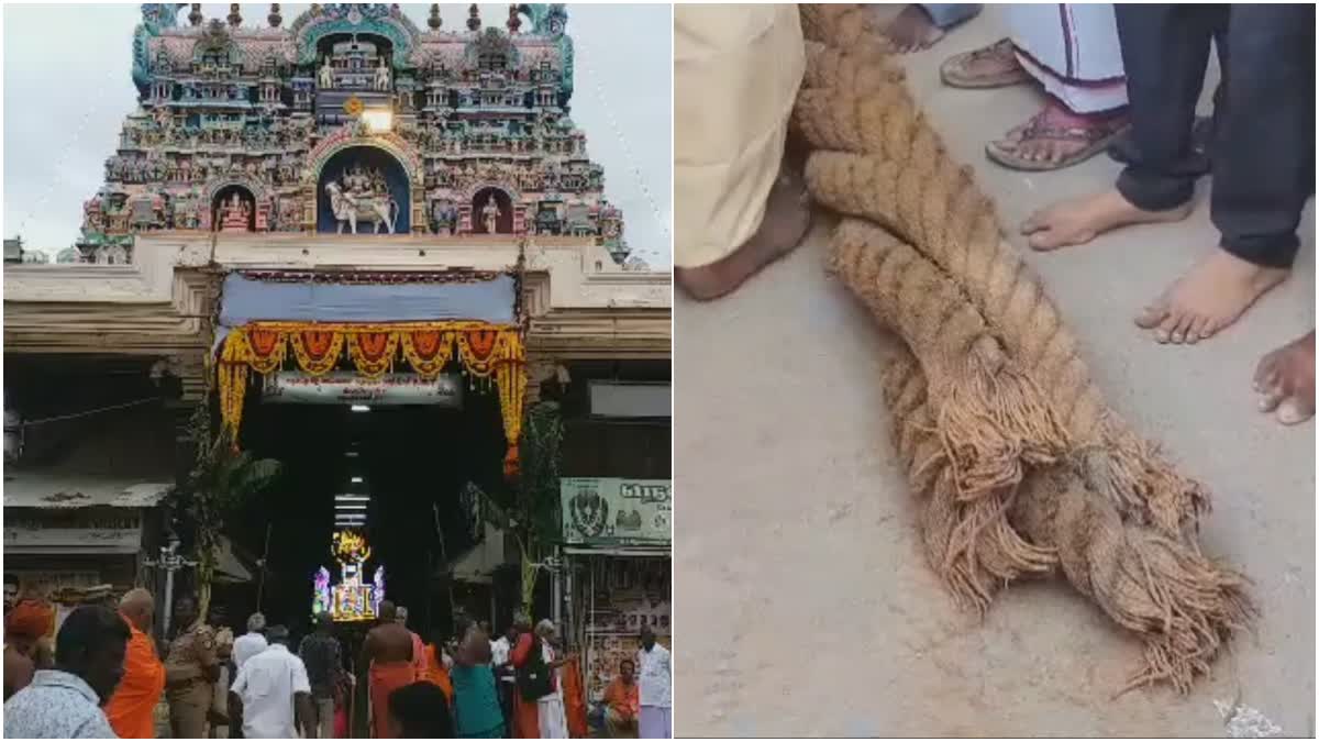 நெல்லையப்பர் கோவில் ஆனிதேரோட்டம்…  5 முறை அறுந்து விழுந்த தேர்வடம்…. காரணம் என்ன…? அமைச்சர் சேகர்பாபு விளக்கம்…!!!