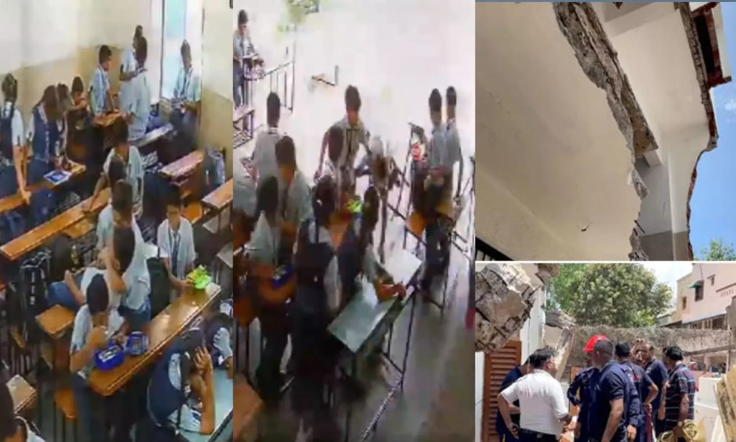 திடீரென இடிந்து விழுந்த வகுப்பறை சுவர்…. அலறி துடித்த மாணவர்கள்…. நெஞ்சை பதற வைக்கும் வீடியோ…!!!