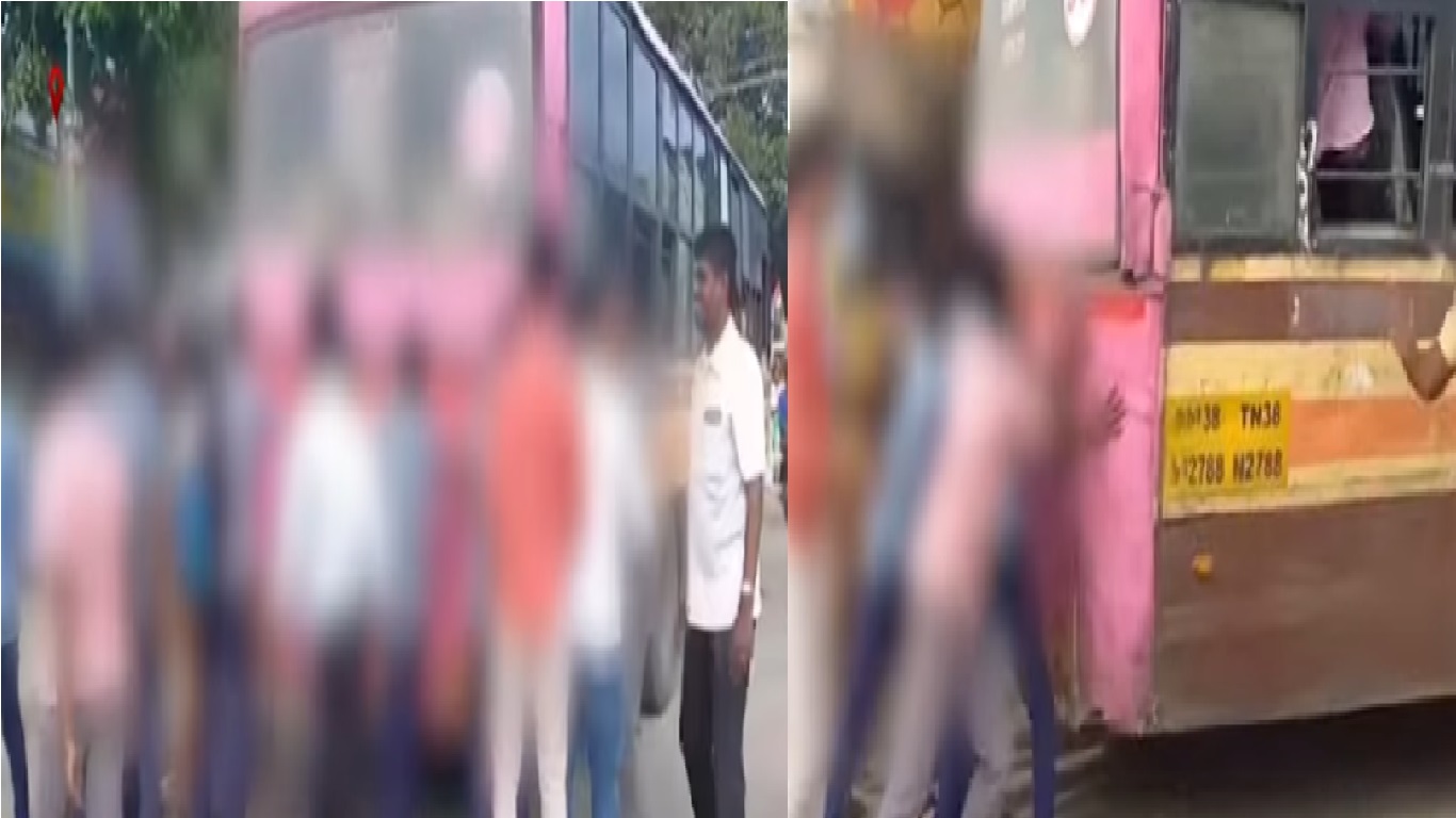 நடுரோட்டில் நின்ற அரசு பேருந்து..! தொடரும் தள்ளு தள்ளு அவலம்..!!!