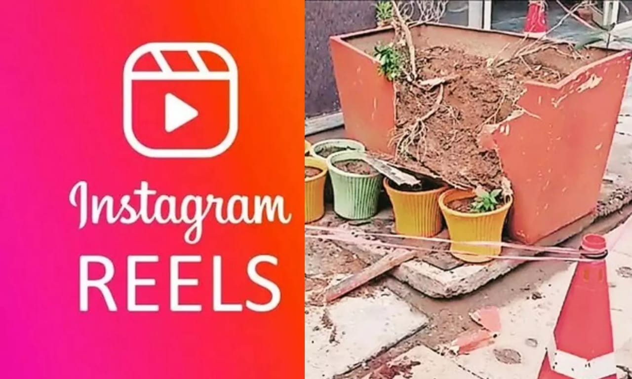 ரீல்ஸ் எடுக்கும் போது 6-வது மாடியில் இருந்து கீழே விழுந்த சிறுமி…. உயிரைக் காத்த பூந்தொட்டி… வீடியோ வைரல்..!!