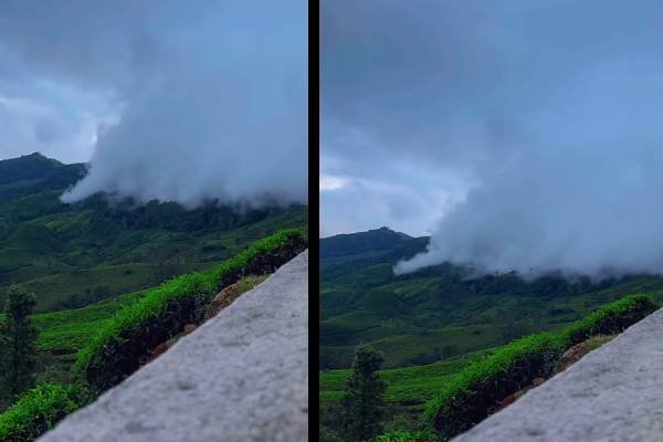 என்ன ஒரு அற்புதமான காட்சி!.. குழந்தை போல தவழ்ந்து வரும் அழகான மேகம்… வைரலாகும் வீடியோ…!!
