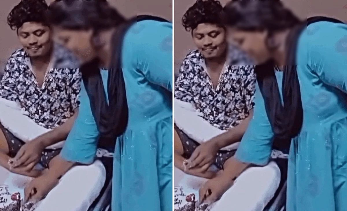 போலீஸ் கட்டுப்பாட்டில் இருக்கும் போதே  மனைவியுடன் கேக் வெட்டி பிறந்தநாள் கொண்டாடிய ரவுடி… அதிர்ச்சி சம்பவம்…!!!