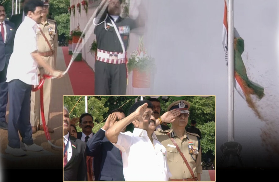 Breaking: 78-வது சுதந்திர தின விழா… தேசிய கொடியை ஏற்றினார் முதல்வர் ஸ்டாலின்…!!!