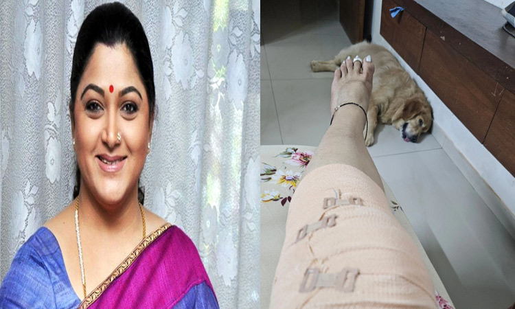உங்களுக்கு என்னாச்சி..? காலில் கட்டுடன் குஷ்பு வெளியிட்ட போட்டோ.. பதறும் ரசிகர்கள்..!!