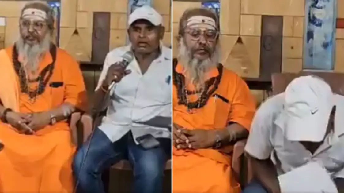 மைக்கும் கையுமா பேசிட்டு இருந்தவர்…. இப்படி ஆகிருச்சே…. செய்தியாளர் சந்திப்பில் நடந்த சோகம்….!!