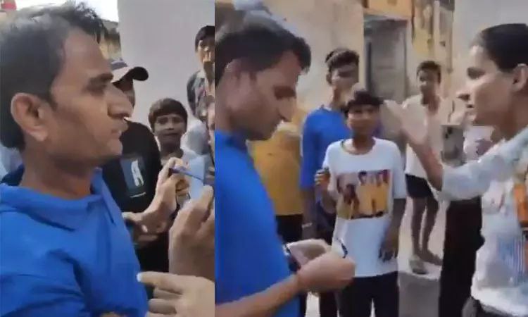 “I LOVE YOU” சொல்லுங்க…. அத்துமீறிய கடைக்காரர்… நடுரோட்டில் வெளுத்தெடுத்த மாணவிகள்… வைரலாகும் வீடியோ…!!