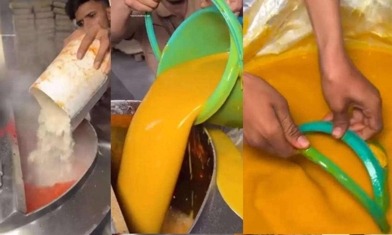 அட..! கொடுமையே…! மாம்பழமே இல்லாமல் மாம்பழ ஜூஸா…. எப்படி தயாரிக்கிறாங்க தெரியுமா….? வைரலாகும் அதிர்ச்சி வீடியோ….!!!