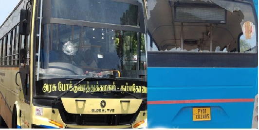 அரசு பேருந்துகள் மீது கல்வீச்சு… “பந்த் போராட்டத்தின்போது வெடித்த வன்முறை” .. அதிர்ச்சி சம்பவம்..!!